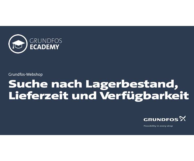 Artikelsuche, Lieferzeit und Verfügbarkeit Grundfos