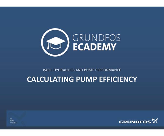 Calculating pump efficiency Grundfos