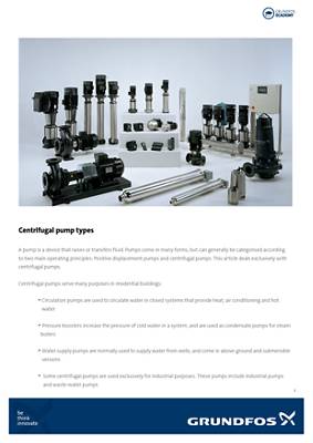 main types of pumps