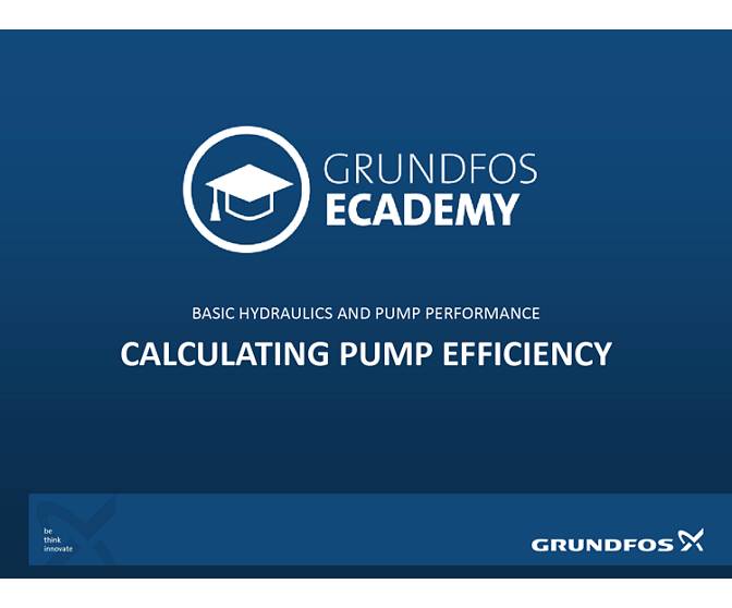 Calculating pump efficiency Grundfos